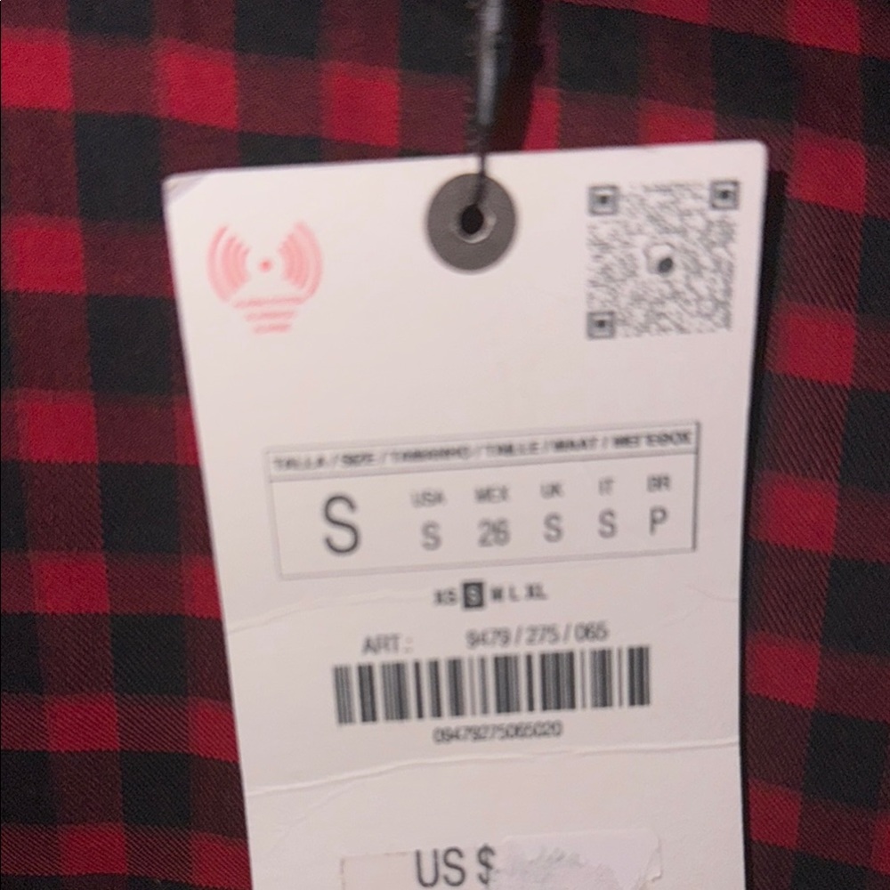 Checkered Ruched Blouse Zara Collection - Picture 4 of 7